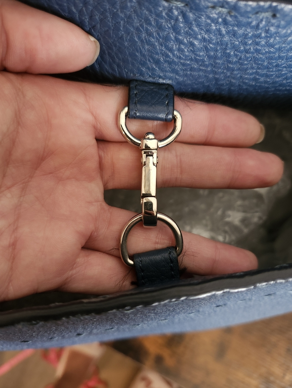 Fendi Blue Selleria Leather Anna Bag - Picture 11 of 16